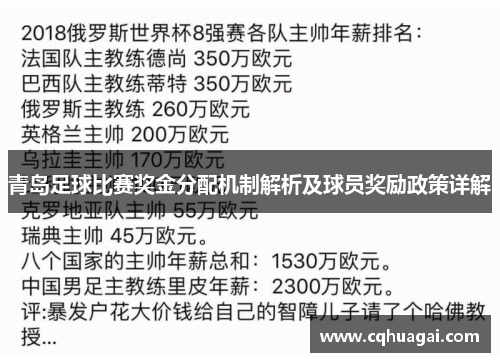 青岛足球比赛奖金分配机制解析及球员奖励政策详解
